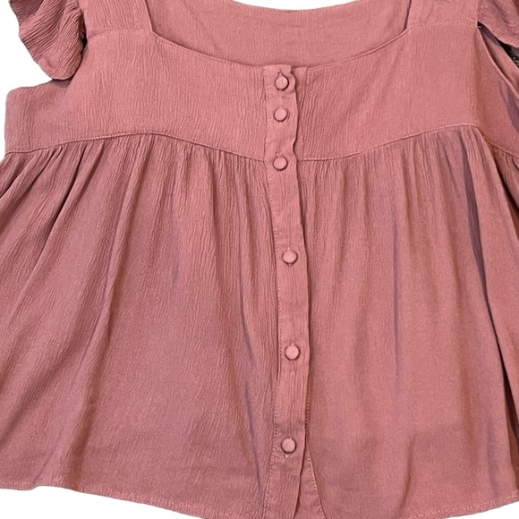 BOHME summer top shirt sleeveless ruffles buttons flowy XL extra large. - Picture 2 of 8